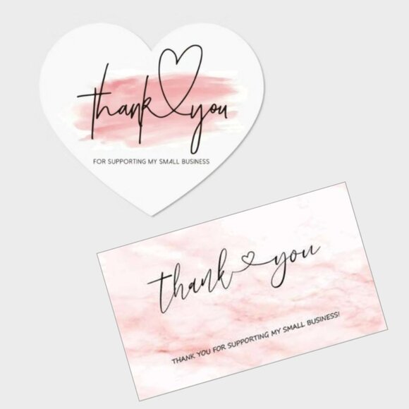 100 Assorted  Hearts Shape &  bussines Thank you cards - Picture 4 of 7